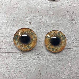 Par de cabujones de ojos de cristal realistas en tamaños de 6 mm a 20 mm, ojos de dragón realistas, iris de gato (350)