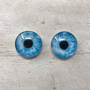 Paire de cabochons réalistes en verre bleu yeux de 6 mm à 20 mm yeux de dragon réalistes iris de chat (353)