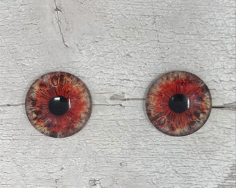 Cabujones de ojos de cristal en tamaños de 6 mm a 40 mm, ojos de animales de perro y gato con iris humano (413)