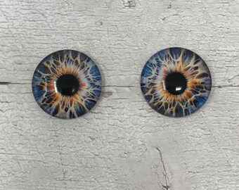 Cabujones de ojos de cristal en tamaños de 6 mm a 40 mm, ojos de animales de perro y gato con iris humano (412)