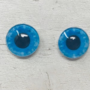 Cabochons en verre bleu, de 6 mm à 40 mm, yeux humains, monstre, iris, fée, créature fantastique, yeux d'animal (054)