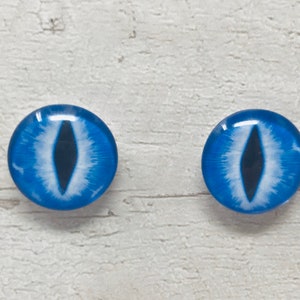 Cabochon di vetro blu con occhi in dimensioni da 6 mm a 40 mm occhi di gatto drago mostro iride serpente creatura fantasy occhi di animali (113)