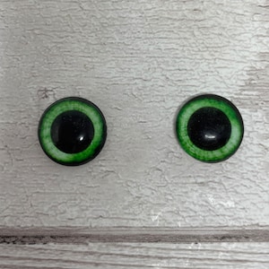 Cabochons en verre vert, de 6 mm à 40 mm, yeux humains, oiseau, zombie (495)