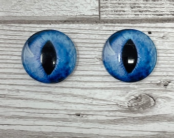 Cabujones de cristal azul con forma de ojo de gato, de 8 mm a 40 mm, con iris de dragón y ojos de animal (477)