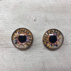 Par de cabujones de vidrio marrón realistas con forma de ojo de gato de 6 mm a 20 mm (354)