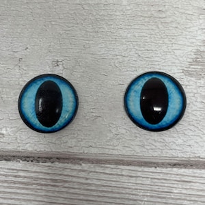 Cabochons yeux de dragon en verre bleu de 6 mm à 40 mm, iris de chat (509)
