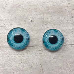Paire de cabochons réalistes en verre bleu yeux de 6 mm à 20 mm yeux de dragon réalistes iris de chat (352)