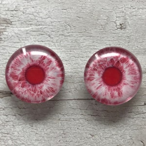 Cabochons oeil de verre albinos rouges de 6 mm à 20 mm yeux de dragon et iris de chat (367)