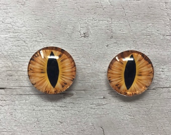 Orange glass eye cabochons in sizes 6mm to 40mm animal eyes dragon eyes fantasy (157)