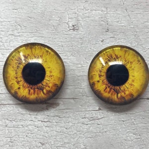 Paire de cabochons yeux de dragon réalistes en verre de 6 mm à 20 mm, iris de chat (322)