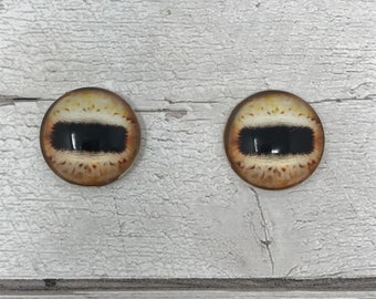 Cabujones de ojos de vidrio marrón en tamaños de 6 mm a 40 mm ojos de oveja, ojos de caballo, ojos de ciervo, ojos de cabra, ojos de pulpo ojos de mangosta (461)