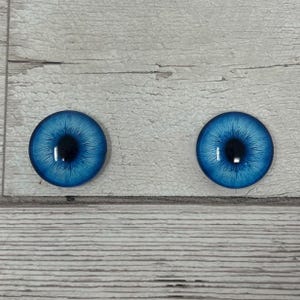 Blue glass eye cabochons in sizes 8mm to 40mm cat eyes dragon iris animal eyes (654)