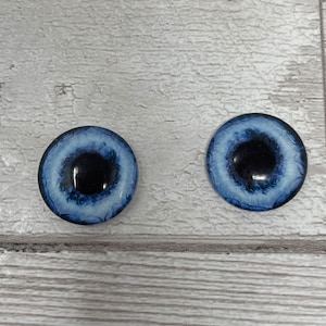 Cabujones de cristal azul con forma de ojo de dragón, perro, lobo e iris en tamaños de 6 mm a 40 mm (489)