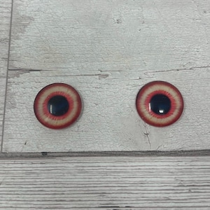 Rote Glasaugen Cabochons in den Größen 6 mm bis 40 mm menschliche Augen Monster iris Fantasie Tier Fledermausaugen (598)