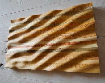 Reclaimed Pallet Wood Wave Art, Eco Friendly Wall Decor