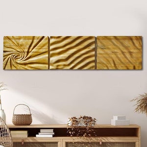 Reclaimed Pallet Wood Wall Art: Carved Wooden Reliefs, Set of 3
