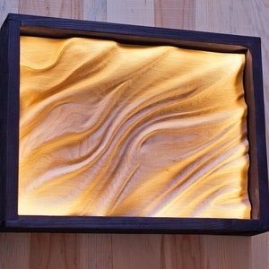 Light Up Your Space with Glowing LED wall decor,ambient light wooden sculpture,wood lamp,sustainable modern lighting,WallLamp,Lighted Canvas