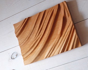 Arte moderno de pared de madera, formas de seda de grano de madera, decoración del hogar, escultura de madera, arte contemporáneo, acentos de pared, arte de pared orgánico