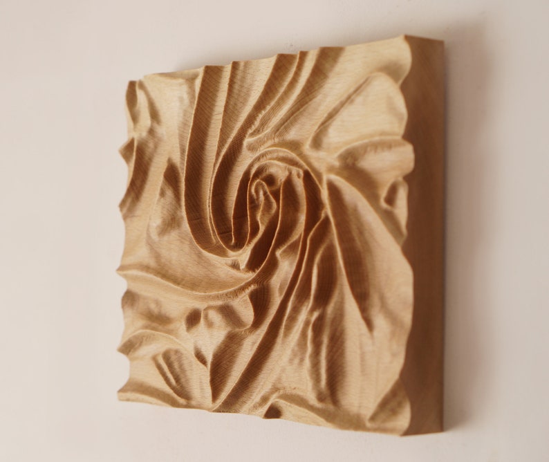 Décor en bois pour tenture murale, art mural en bois moderne, sculpture sur bois de forme libre, art contemporain, art mural abstrait, sculpture en bas-relief image 8