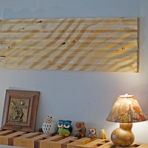 Reclaimed Pallet Wood Wave Art: Rustic Wall Decor (12x35 in) image 11