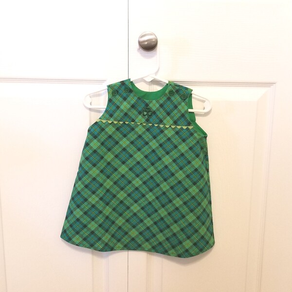 Green Plaid Jumper for Toddler Girls 12 to 18 Months