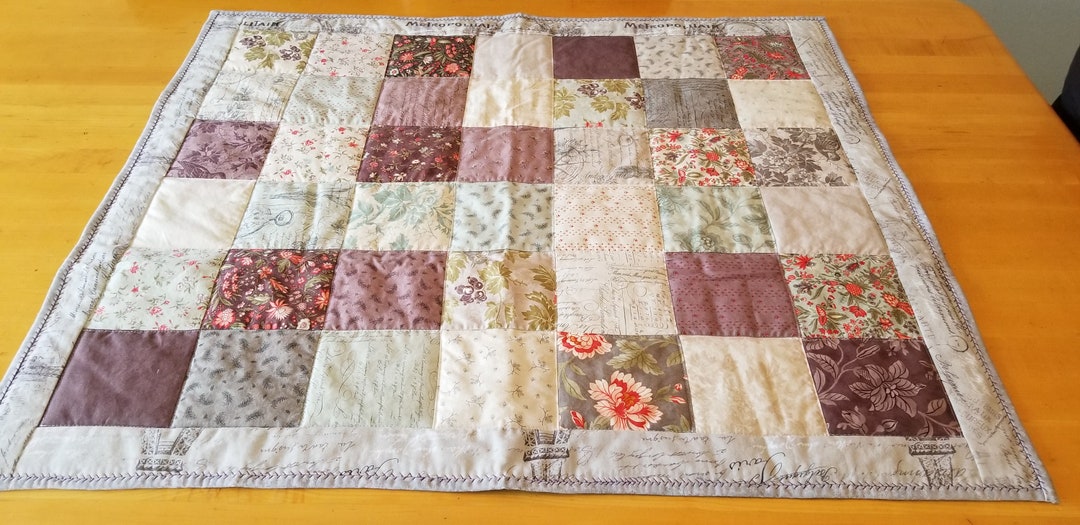 French Vintage Style Baby Quilt 31 Inches Wide by 35 Inches Long Etsy