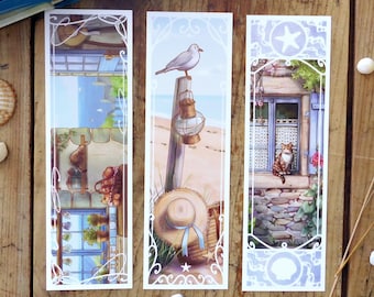 Marque-pages Illustrés, thème estivale, vacances, été