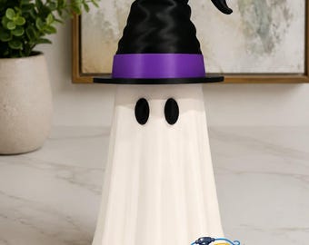Porte-canettes fantôme avec chapeau de sorcière