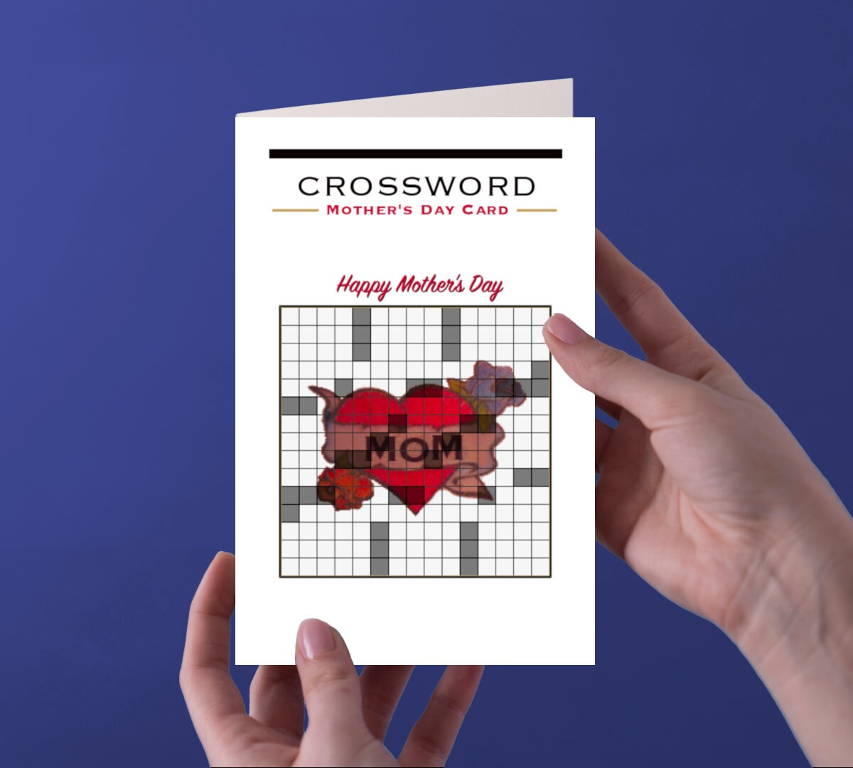 Crossword Mother's Day Card from the Heart Etsy