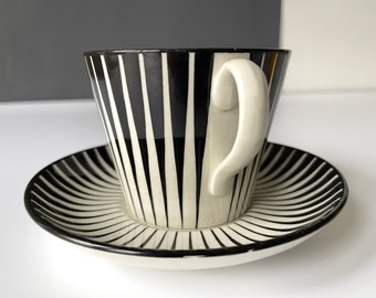 Uppsala Ekeby GEFLE ZEBRA 北欧　ビンテージ Duo ZEBRA Tea - Gefle, Sweden. Zebra by Eugen Trost. Green