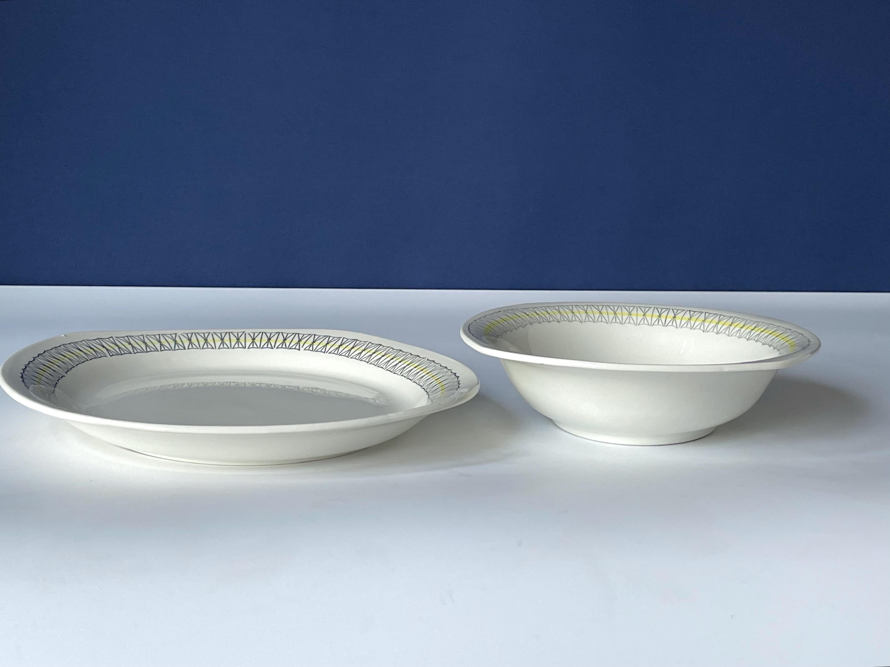 2 X Vintage Upsala Ekeby, Gefle Kryss Serving Dishes. Swedish Mid