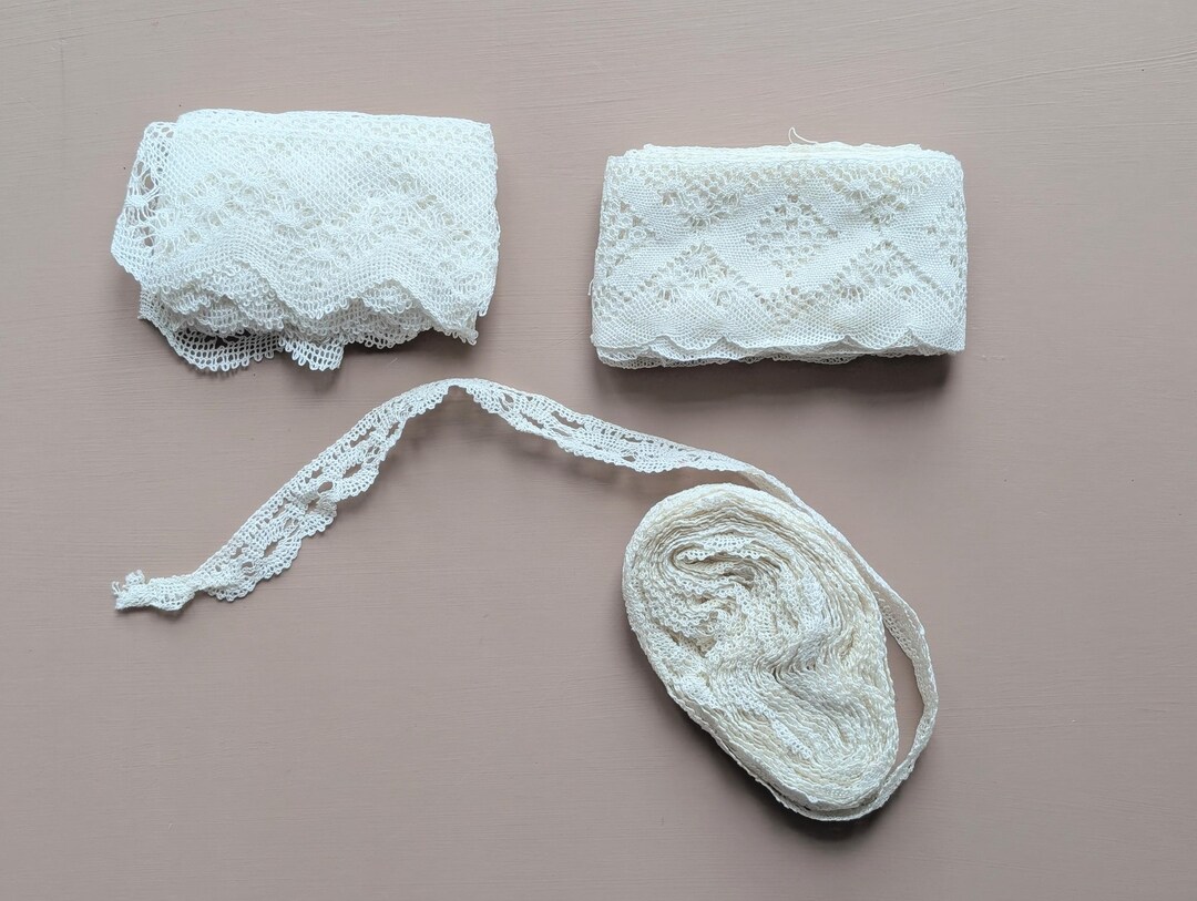 ❤️Deutsch 1930 Handarbeit【Klöppelspitze】Handgehäkelte Spitze