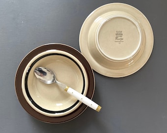 2 X soup/deep plates Arabia - Ruija. Raija Uosikkinen and Ulla Procope in 1975. Handpainted decor. Excellent condition