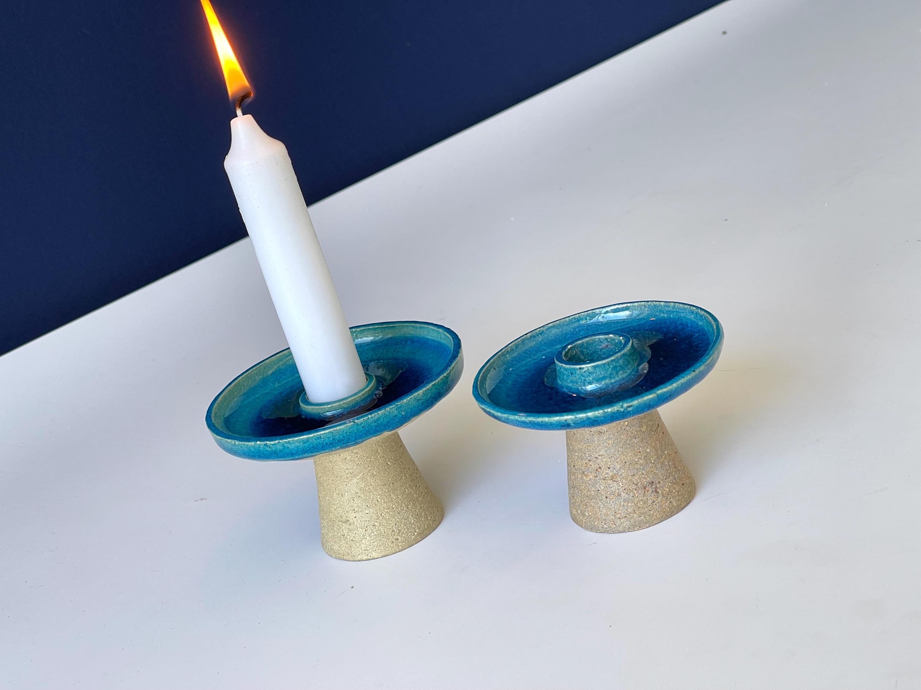 Set of 2 60s Candle Holder by Kähler Ceramic (HAK). Denmark 1960s