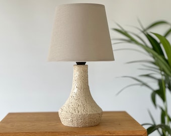 Fat lava rustic Danish ceramic table lamp. Plug type: European or American. Mid Century ceramic lights. MCM brutalist 70s gem