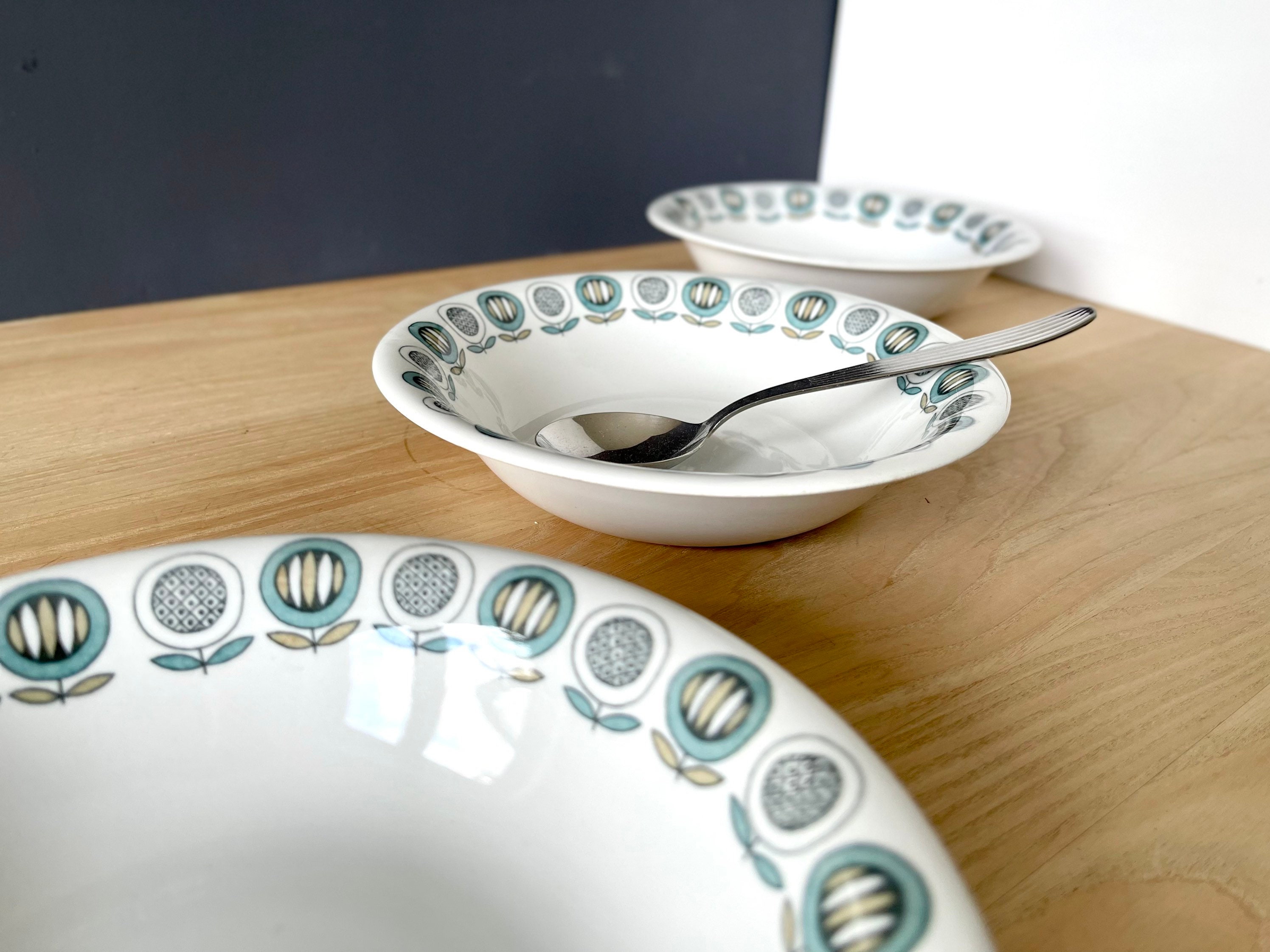 3 X Soup/deep Plates Arabia - Olivia. Raija Uosikkinen 1958-1966