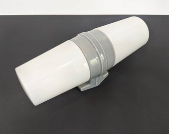 Large Sigvard Bernadotte IFÖ 6065 rare grey wall double lamp in glass and porcelain. High quality lamp. Swedish design midcentury sconce.