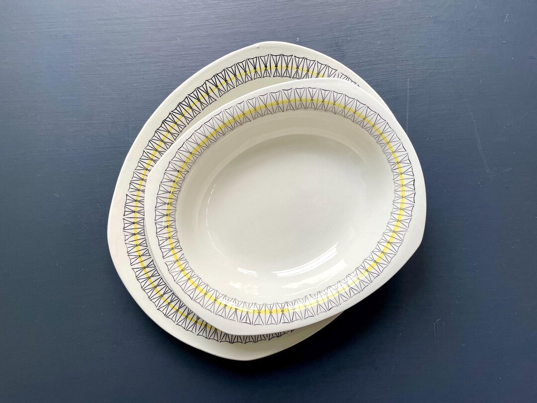 2 X Vintage Upsala Ekeby, Gefle Kryss Serving Dishes. Swedish Mid