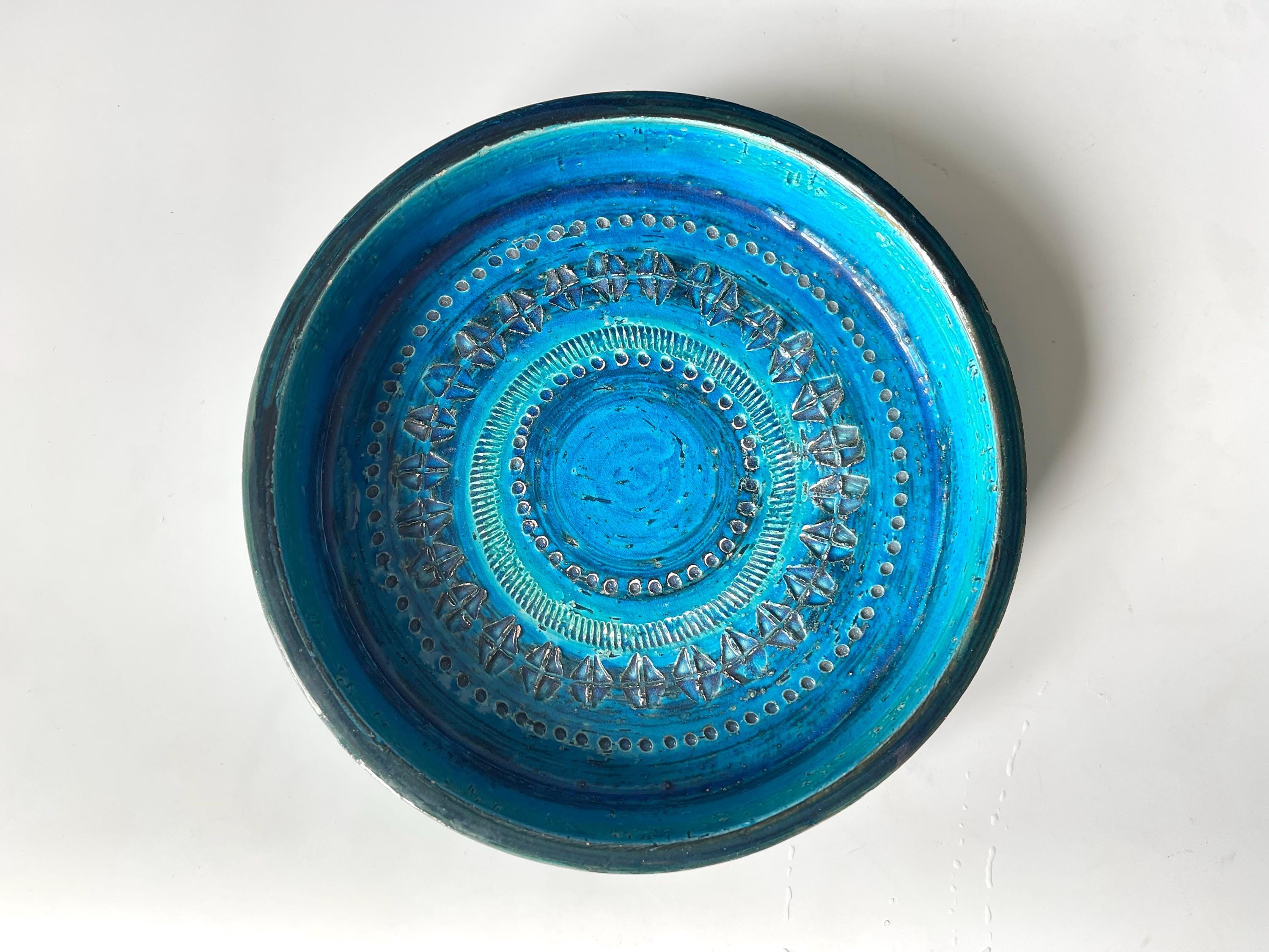 Bitossi Bowl With Classic Blue Green Colours. Italian Mid Century