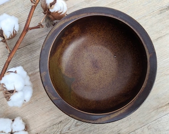 Knabstrup ceramic bowl - Danish bowl with beautiful brown glaze from around the mid 70s. Retro pottery from Scandinavia.