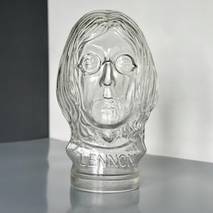 John Lennon glass head clear unusual mannequin hat stand shop display seventies transparant wig headphone holder The Beatles bust 1960-70