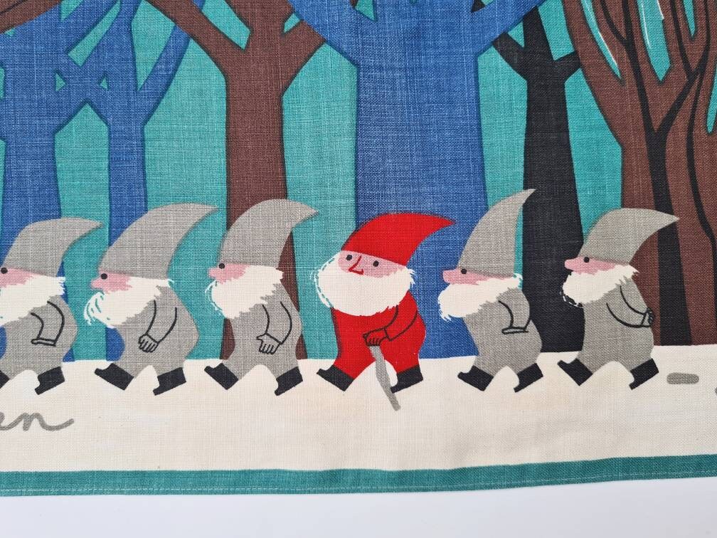 Jerry Roupe Tomteparaden vintage screenprint on | Etsy