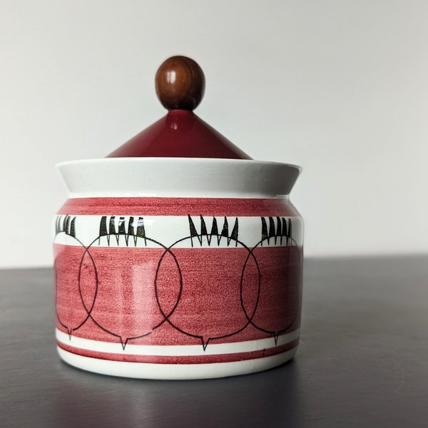 Rorstrand Picknick lidded bowl / casserole. Repaired lid. Ceramics mid century modern red model Marianne Westman Scandinavian 1950s