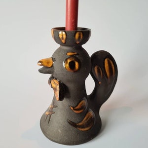 Keramik Vogel Kerzenständer / Kerzenhalter aus Hegnetslund, Dänemark - Kaj Jørgensen - Vintage skandinavisch - 60er Jahre - Hochwertige Keramik - Mid Century