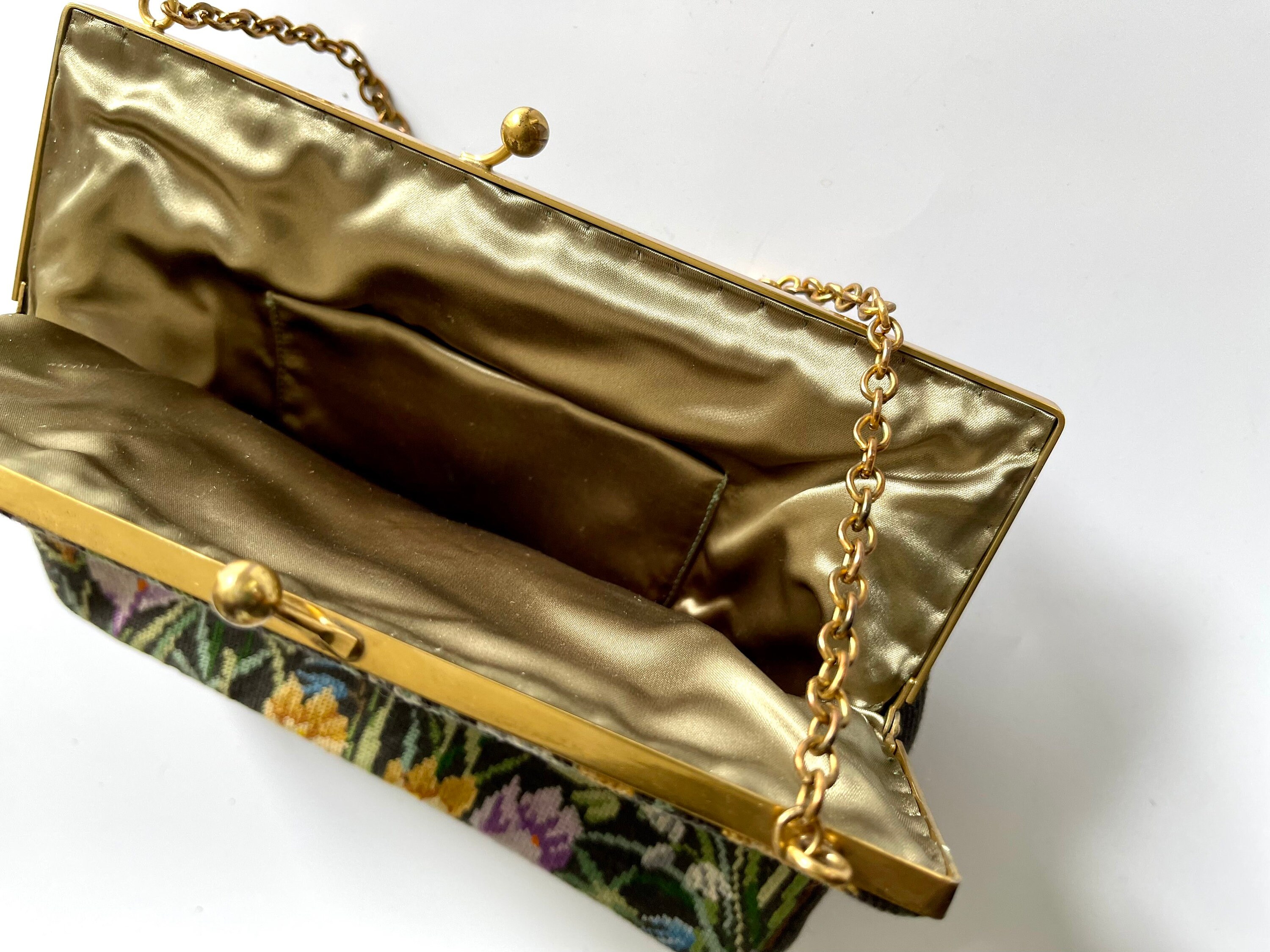 デンマークのヴィンテージ刺繍/クロスステッチハンドバッグ