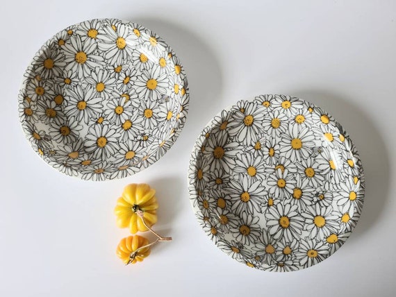 IKEA Plates. Two Deep Daisy Plates by Marguerite Walfridsson