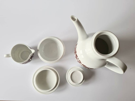 Melitta Vintage 1970s Set. Teapot & Sugar Creamer Set. Brown 
