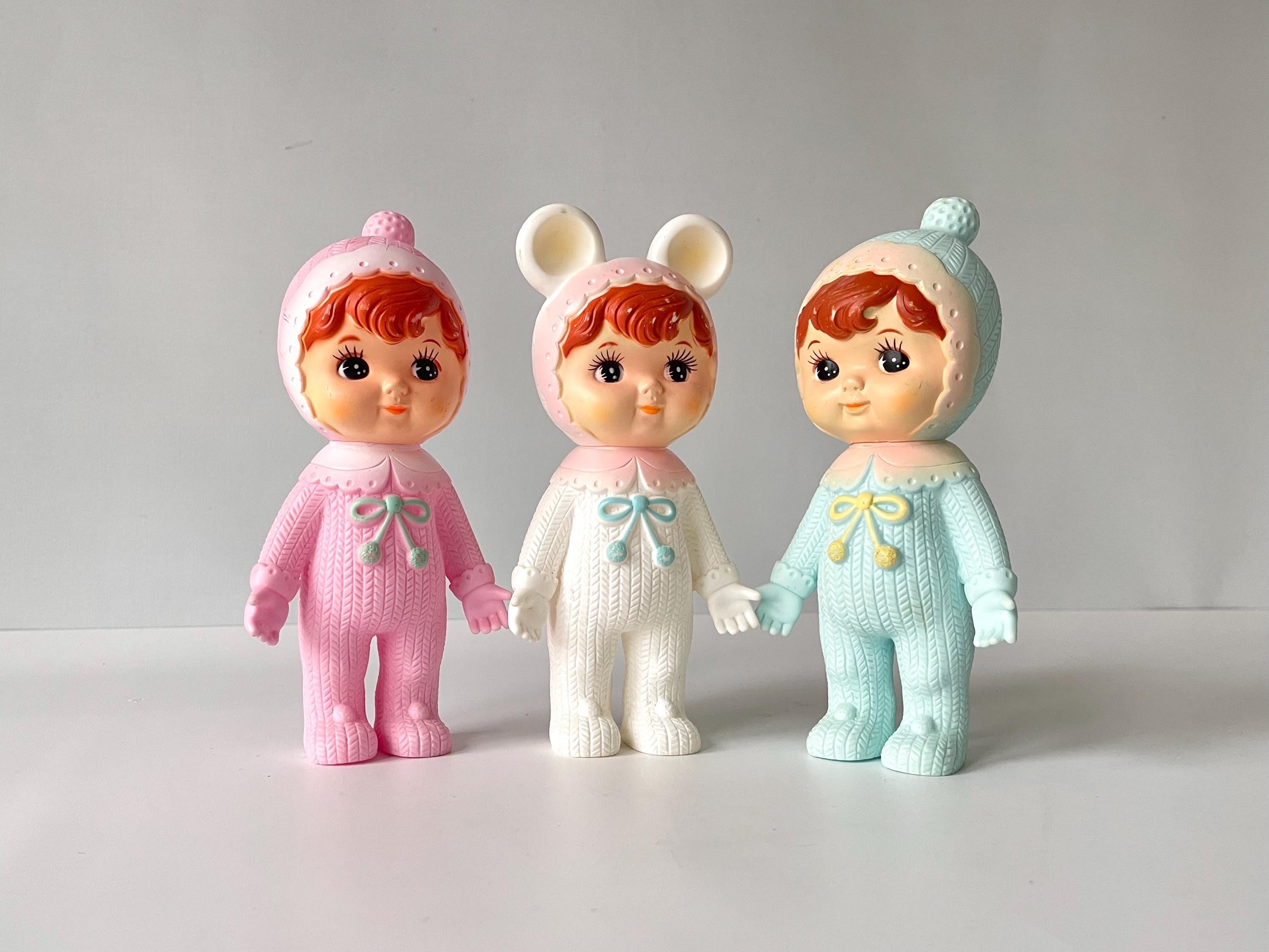 3 Cute Japanese Original Vintage 1970s Pinky Kodama Baby Dolls