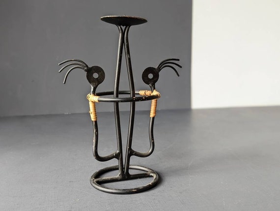Porte-bougie En Rotin Laurids Lonborg – Design Danois Moderne – Vintage