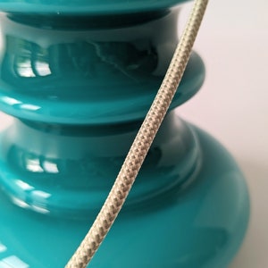 Flygsfors Zweden verbazingwekkende turquoise glazen opaline hanglamp verlicht het moderne Scandinavische midden van de eeuw. MCM Glazen hanger HEMI nr. 550 afbeelding 10